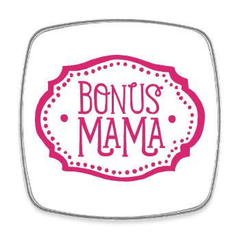 Bonus Mama Stiefmutter Geschenk Stiefmama pink - Viereckiger Kühlschrankmagnet - Weiß - Vorne
