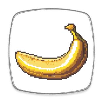 Pixelbanane Retro Pixelkunst - Viereckiger Kühlschrankmagnet - Weiß - Vorne