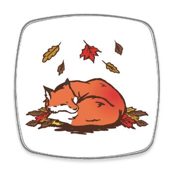 Fox in autumn - Square fridge magnet - white - Front