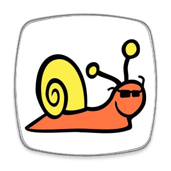 Snail Sunglasses Cute Cute Happy Cool - Square fridge magnet - white - Front