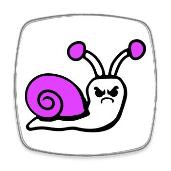 Snail angry angry angry unhappy upset - Square fridge magnet - white - Front