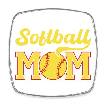 Softball Mama Retro Logo - Viereckiger Kühlschrankmagnet - Weiß - Vorne