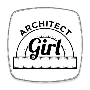 Architect Girl - Square fridge magnet - white - Front