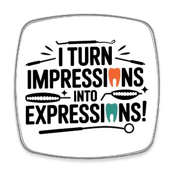 Dental Lab Technician Wax Carver  - Square fridge magnet - white - Front