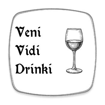 Veni vidi drinki - Viereckiger Kühlschrankmagnet - Weiß - Vorne
