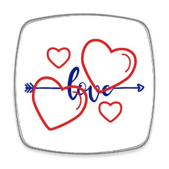 Heart and love - Square fridge magnet - white - Front