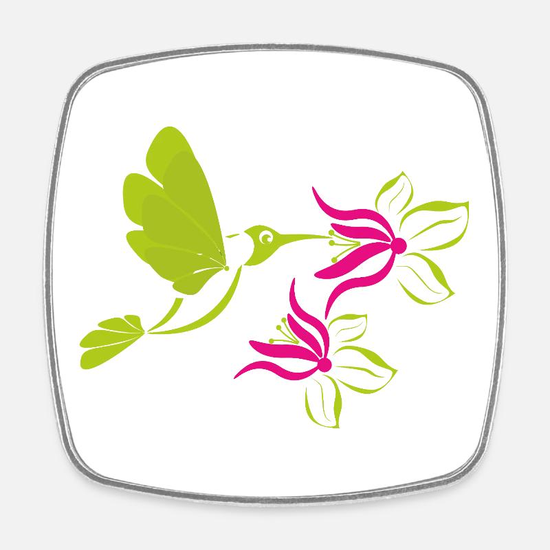 Kolibri_003 - Square fridge magnet - white