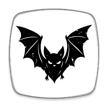 Night Bat Silhouette Halloween - Square fridge magnet - white - Front