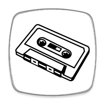 Retro Kassette – Old School Mixtape Musik Desig - Viereckiger Kühlschrankmagnet - Weiß - Vorne