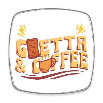 Goetta Sausage Powered By Goetta & Coffee - Square fridge magnet - white - Front