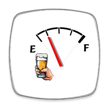 Bier und Panzeranzeige Karikatur - Viereckiger Kühlschrankmagnet - Weiß - Vorne