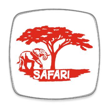 Safari et éléphant rouge - Magnet carré - blanc - Devant