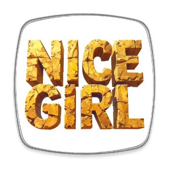 Nice Girl – Lettres monumentales dans le ciel - Magnet carré - blanc - Devant