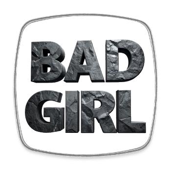 Bad Girl – Glatter Stein - Viereckiger Kühlschrankmagnet - Weiß - Vorne