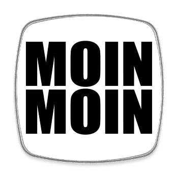 MOIN MOIN - Viereckiger Kühlschrankmagnet - Weiß - Vorne