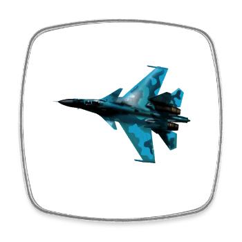 Blue Camouflage Fighter Jet - Viereckiger Kühlschrankmagnet - Weiß - Vorne