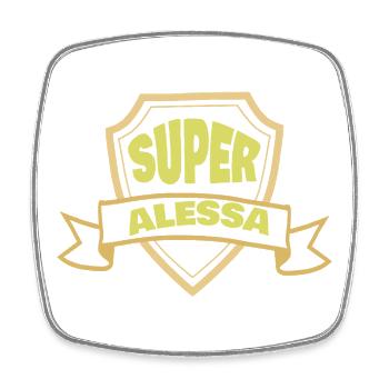 Woman's name Alessa - Square fridge magnet - white - Front