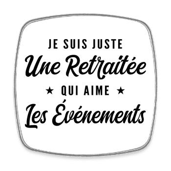 Retraitée Festive Humour Cadeau Retraite - Magnet carré - blanc - Devant