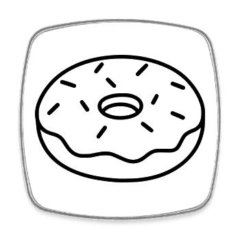 Minimalistischer Donut Vektor Motiv Food  - Viereckiger Kühlschrankmagnet - Weiß - Vorne