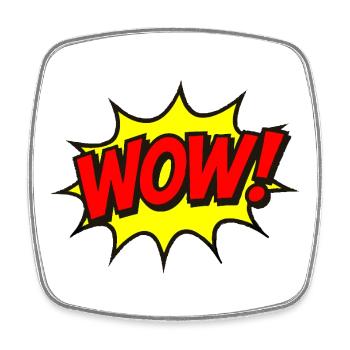 Wow Explosion Pop Art - Viereckiger Kühlschrankmagnet - Weiß - Vorne