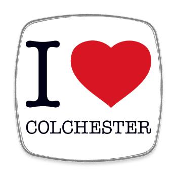 I love Colchester - Viereckiger Kühlschrankmagnet - Weiß - Vorne
