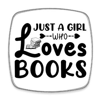 Just a girl who loves books - Viereckiger Kühlschrankmagnet - Weiß - Vorne