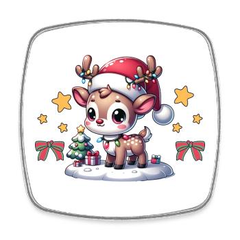 Funny Reindeer Design for Feast of Love - Square fridge magnet - white - Front