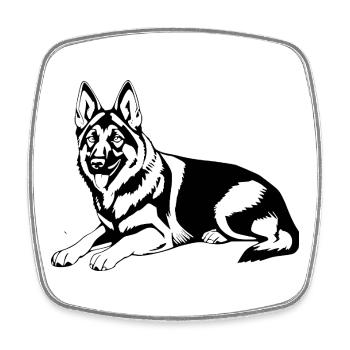 German Shepherd Dog T-shirt Gift - Square fridge magnet - white - Front