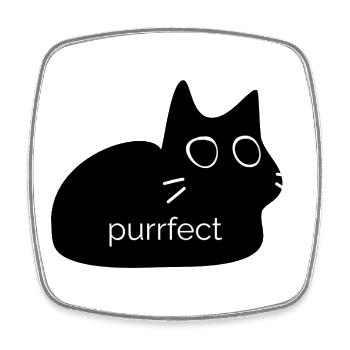 Purrfect - Cat Design for Cat Lover - Square fridge magnet - white - Front