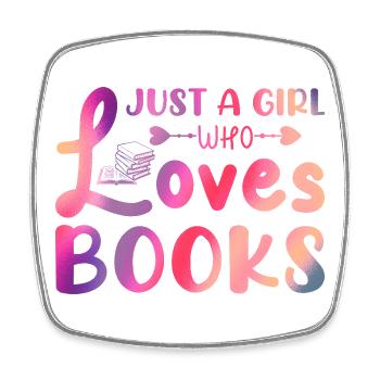 Just a girl who loves books - Viereckiger Kühlschrankmagnet - Weiß - Vorne