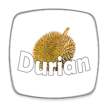 DURIAN - Viereckiger Kühlschrankmagnet - Weiß - Vorne