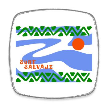 Surf Salvaje Psychedelic Waves - Square fridge magnet - white - Front
