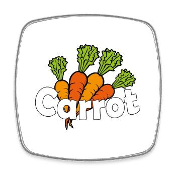 CAROTTE - Magnet carré - blanc - Devant