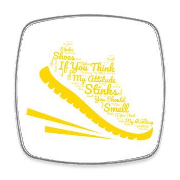 Running My Attitude Stinks Smell My Shoes Marathon - Viereckiger Kühlschrankmagnet - Weiß - Vorne