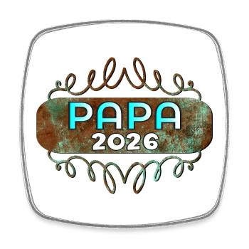 PAPA BÉBÉ 2026 - Magnet carré - blanc - Devant