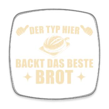 Brot backen - Bester Bäcker Geschenkidee - Viereckiger Kühlschrankmagnet - Weiß - Vorne