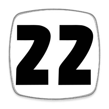 22 - Viereckiger Kühlschrankmagnet - Weiß - Vorne