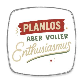 Aimless, but full of enthusiasm - Square fridge magnet - white - Front
