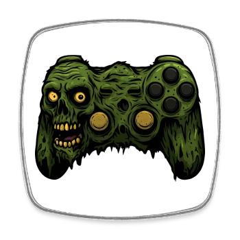 Zombie Controller T-shirt grunge - Magnet carré - blanc - Devant