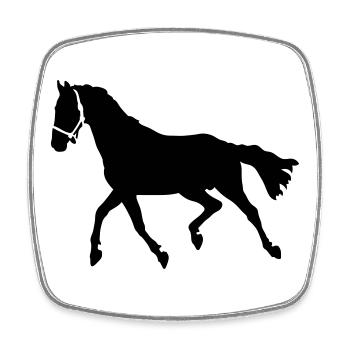 Cheval - Magnet carré - blanc - Devant