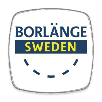 Borlänge Schweden Logo in Blau und Gelb - Viereckiger Kühlschrankmagnet - Weiß - Vorne