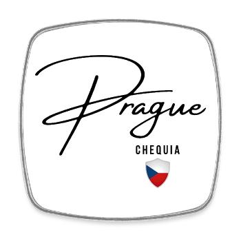 Elegantes Design Prag, ich liebe Prag - Viereckiger Kühlschrankmagnet - Weiß - Vorne