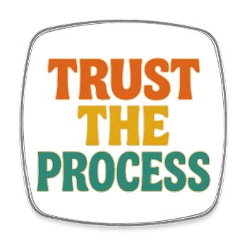 Trust the process - Square fridge magnet - white - Front