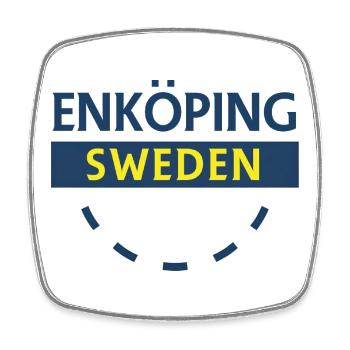 Enköping Sweden Signbadge - Magnet carré - blanc - Devant