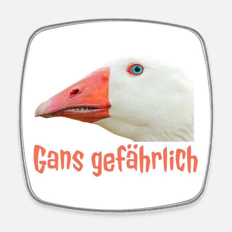 Ganz Gefährlich Gänsekopf - Square fridge magnet - white