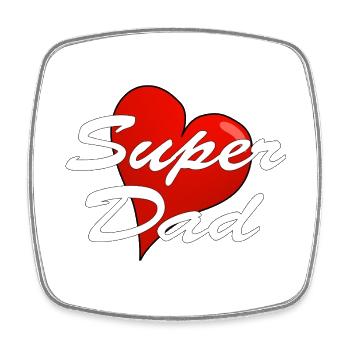 super dad - Square fridge magnet - white - Front