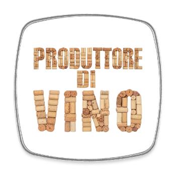 Produttore di Vino – Design realistico - Square fridge magnet - white - Front