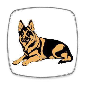 German Shepherd Gift T-shirt Dog Owner - Square fridge magnet - white - Front