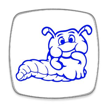 Caterpillar Worm Shy Friendly Curious Looking - Square fridge magnet - white - Front