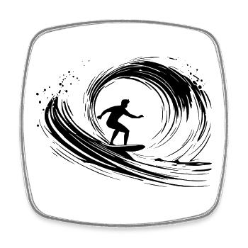 Surfing Art Surfer Illustration - Square fridge magnet - white - Front